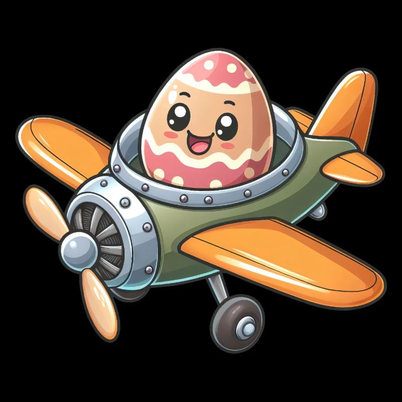 Osterei Flugzeug Pilot Design