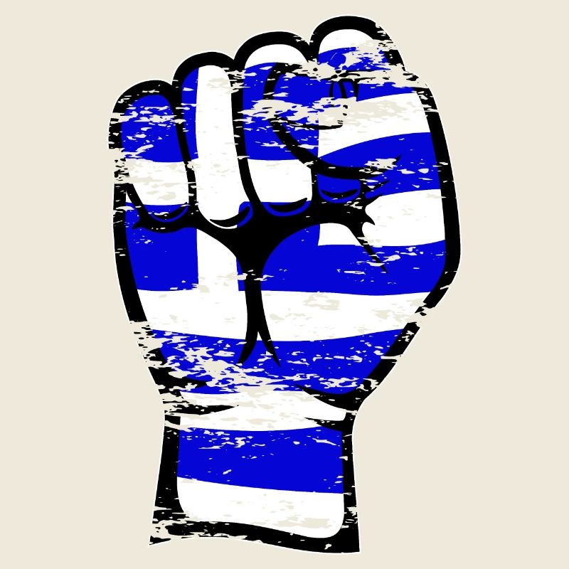 Grèce Drapeau Poing Main Utilisé Symbole