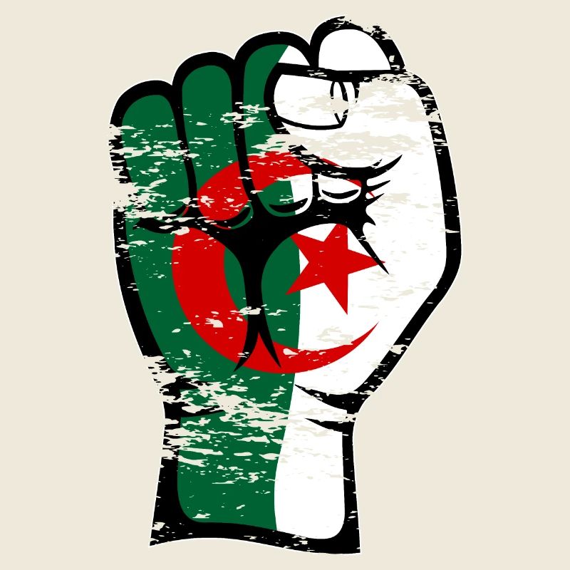 Drapeau de l’Algérie Poing Main Symbole utilisé