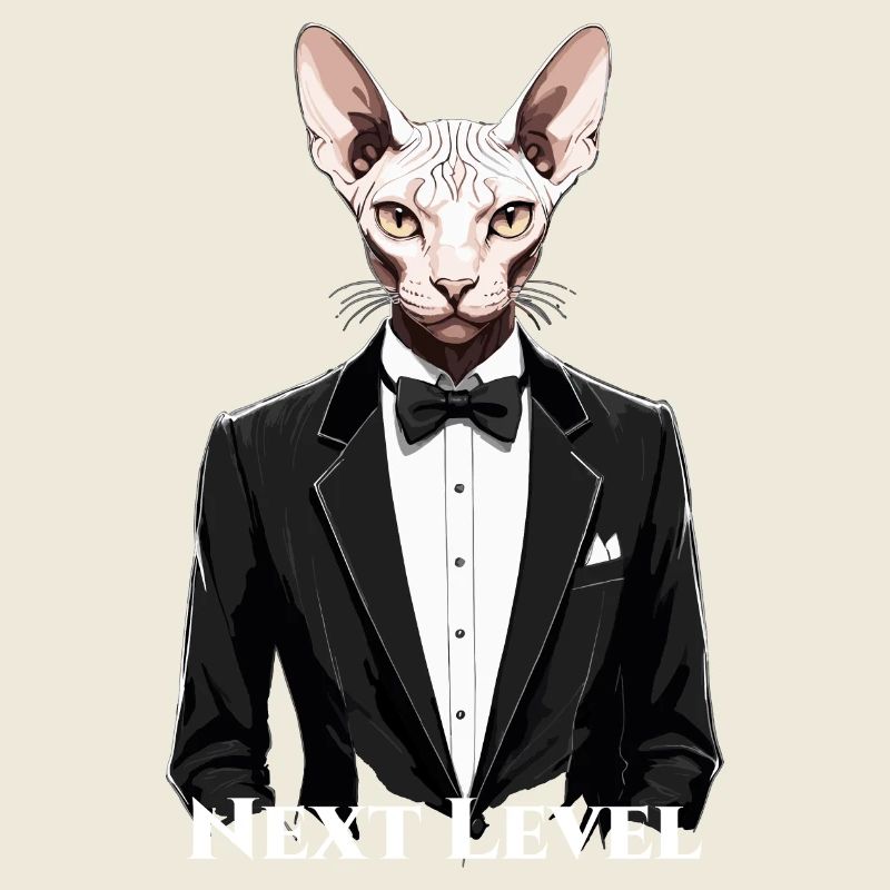 Sphynx Cat Chic Suit Tuxedo Level Gift