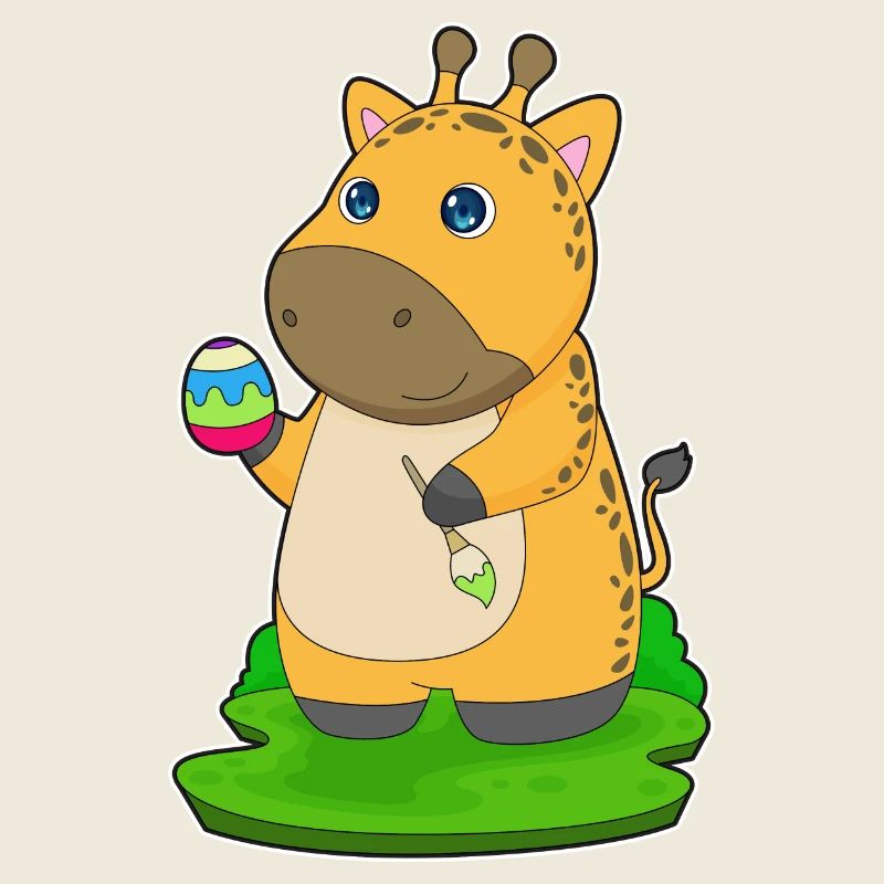 Giraffe Easter Coloring