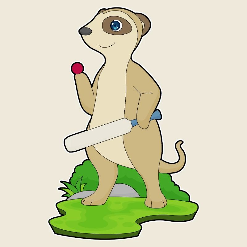 Erdmännchen Cricket Cricketschläger