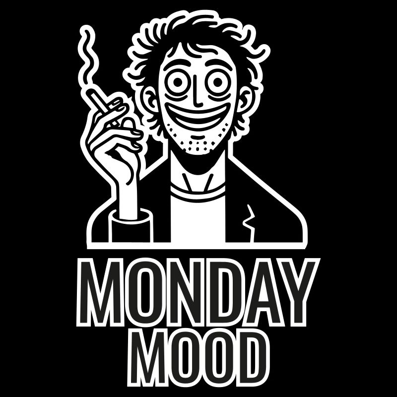 Koffeinhaltiger Mann, der eine Zigarette raucht - Monday Mood