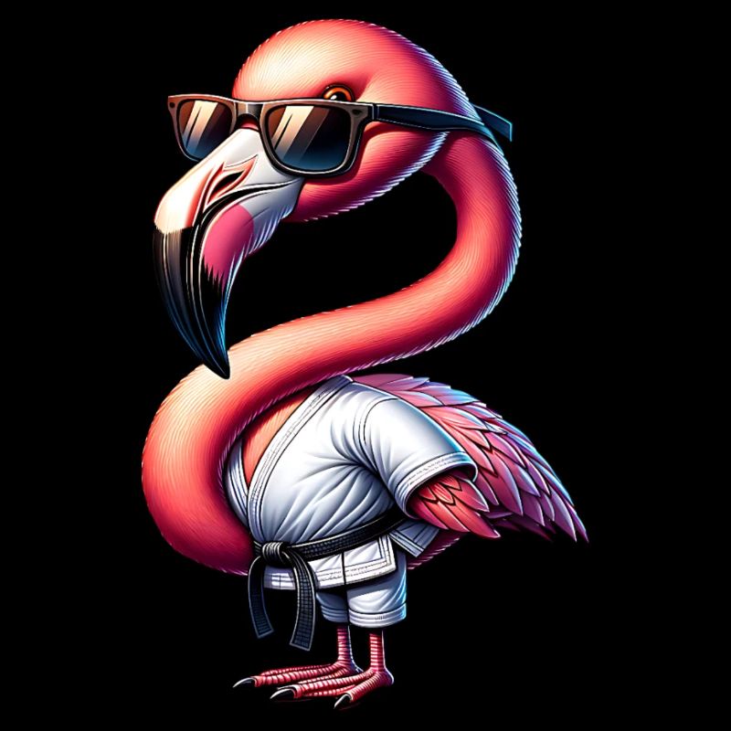 Cool Karate Flamingo With Sunglasses