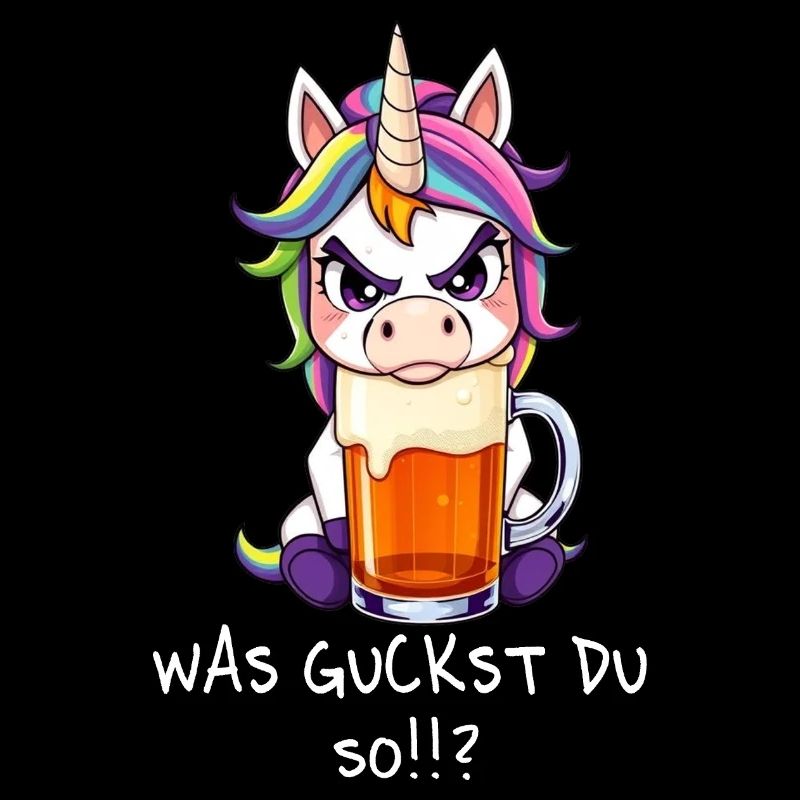 Bier Sprüche Einhorn Unicorn - Was guckst du so
