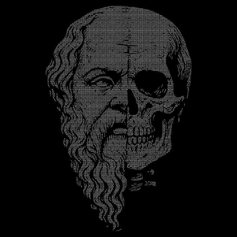 Illustration de la dualité de la vie et de la mort de Socrate