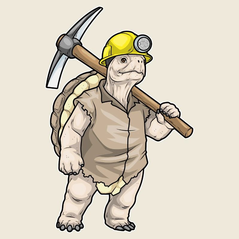 turtle miner pickaxe mining