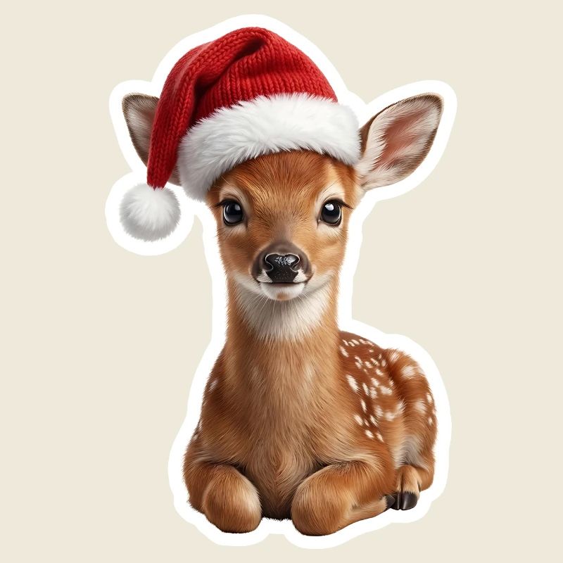 Faon timide dans la forêt de Noël