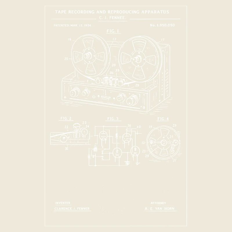 Plan vintage de magnétophone à bobine