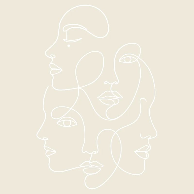 Minimalist One White Line Multi Face