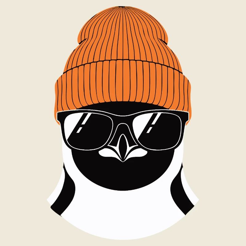 Cooler Pinguin mit Wintermütze