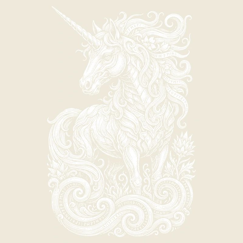 Celestial Unicorn in Ornate Swirls