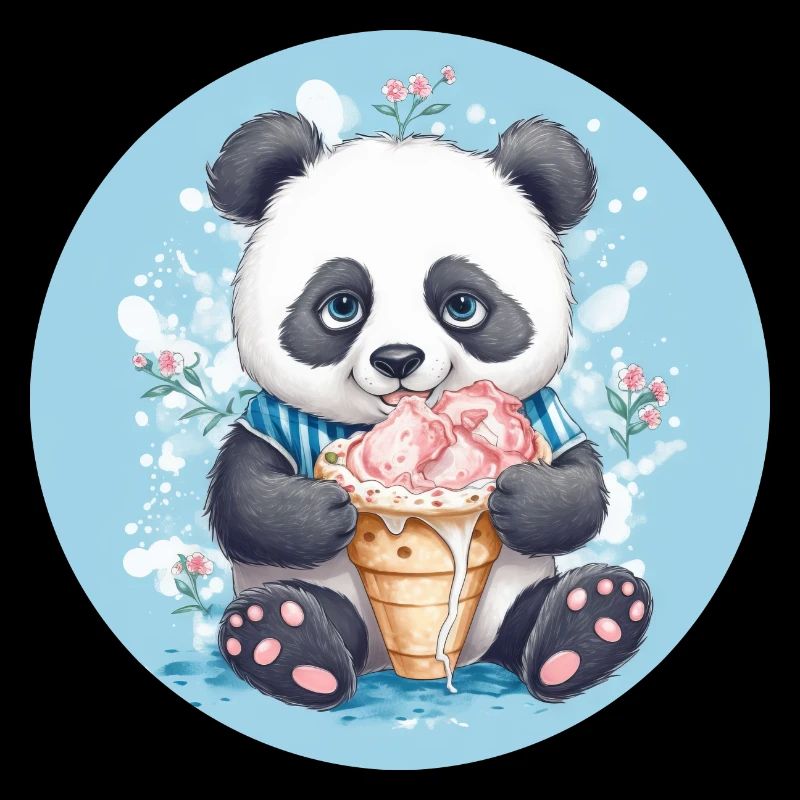 Tollpatschiger Panda - Eis & Blumen Sunset Design