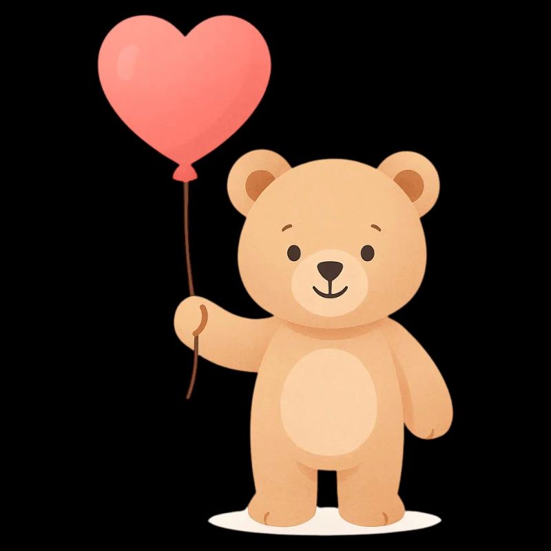 Zarter Bär mit Herzballon