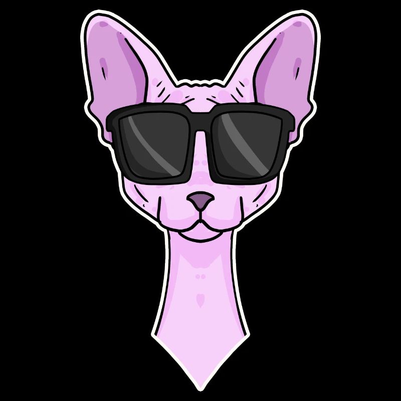 Chat cool avec lunettes de soleil - race de chat Sphynx