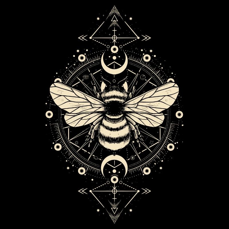 Astronomy - Mystical Bee Moon Phases - Gold