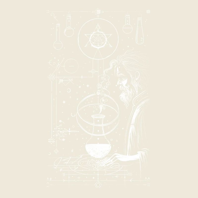Magic Alchemist Motif of White Lines