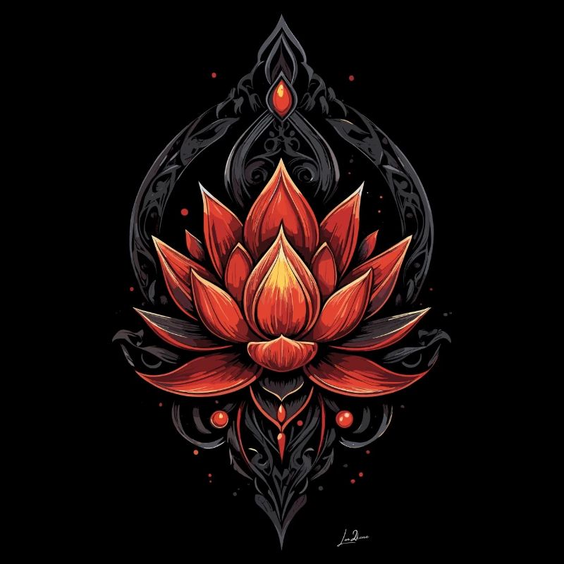 Dekorativer goldroter Lotus