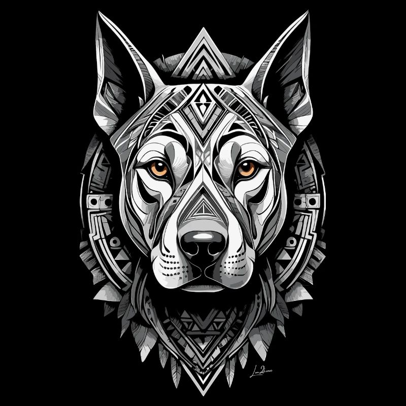 Schwarz-weißer Hund