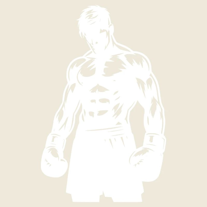 Boxer in boxing mode vintage shadow style