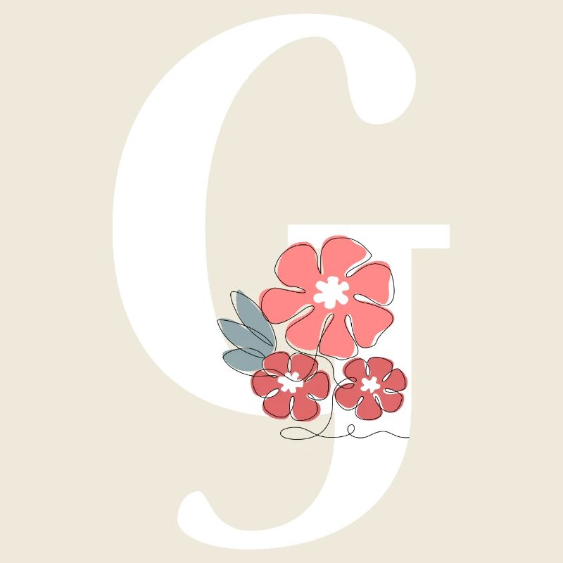 Lettre g fleurs minimalistes