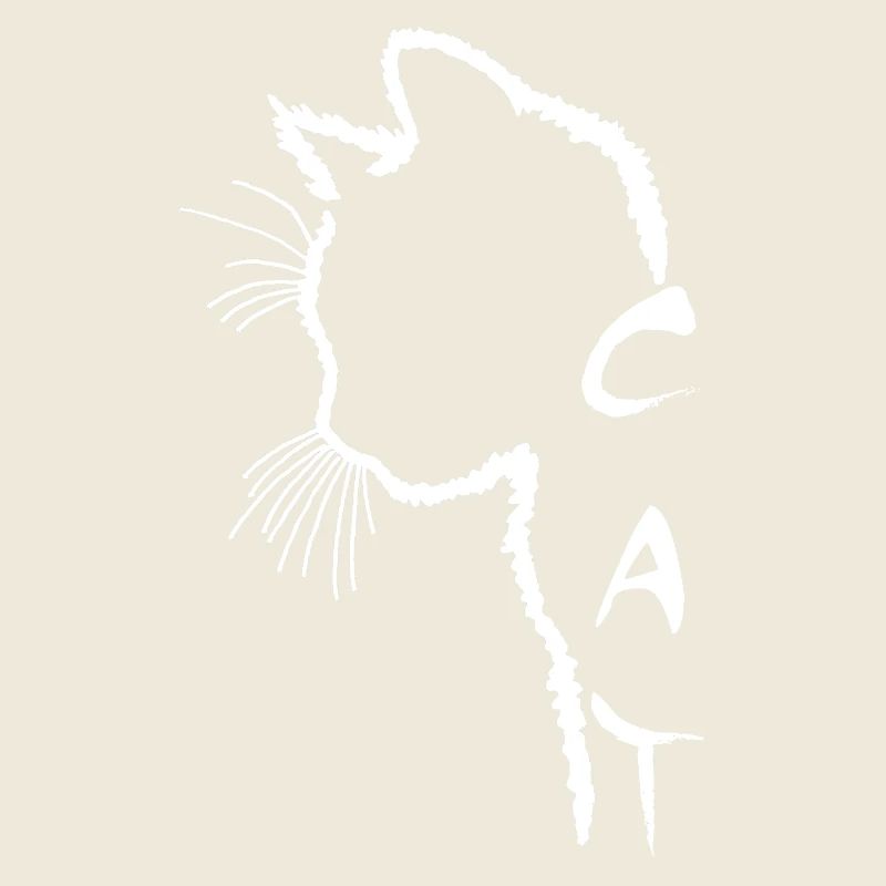 Silhouette de chat blanc