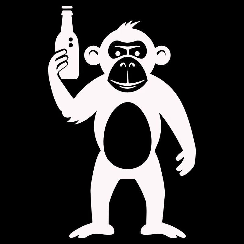 Humorous monkey with bottle