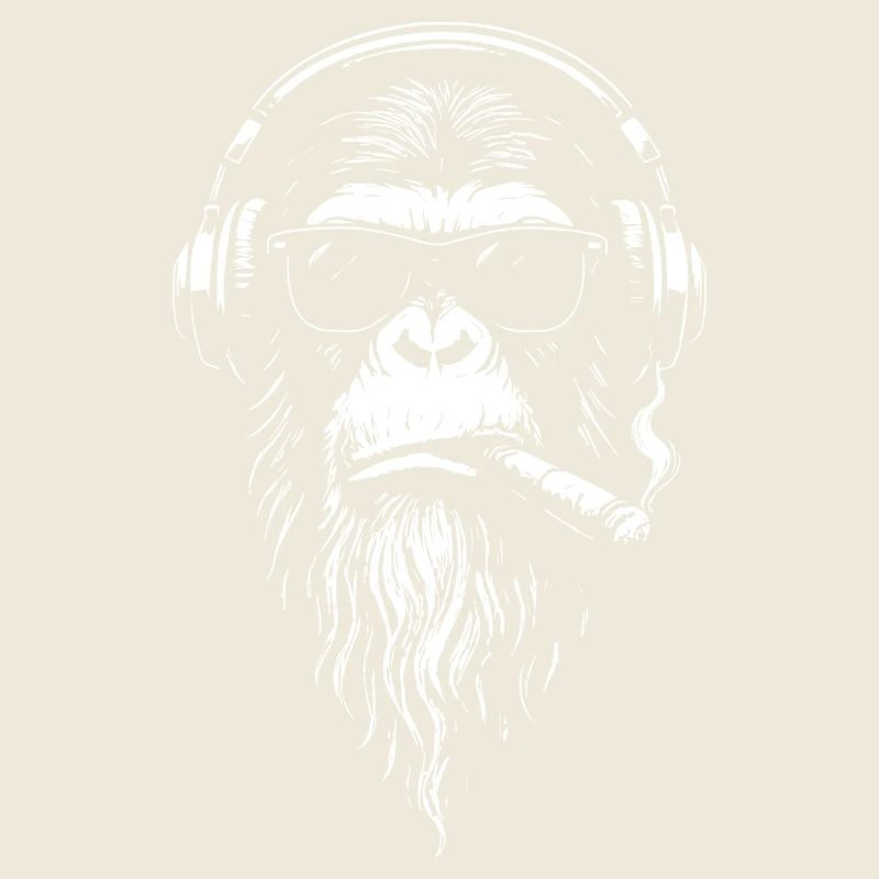 Chill DJ Monkey mit Kopfhörern