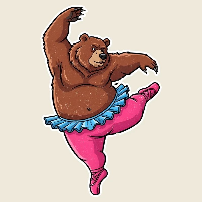 Cadeau de bande dessinée d’ours de ballet