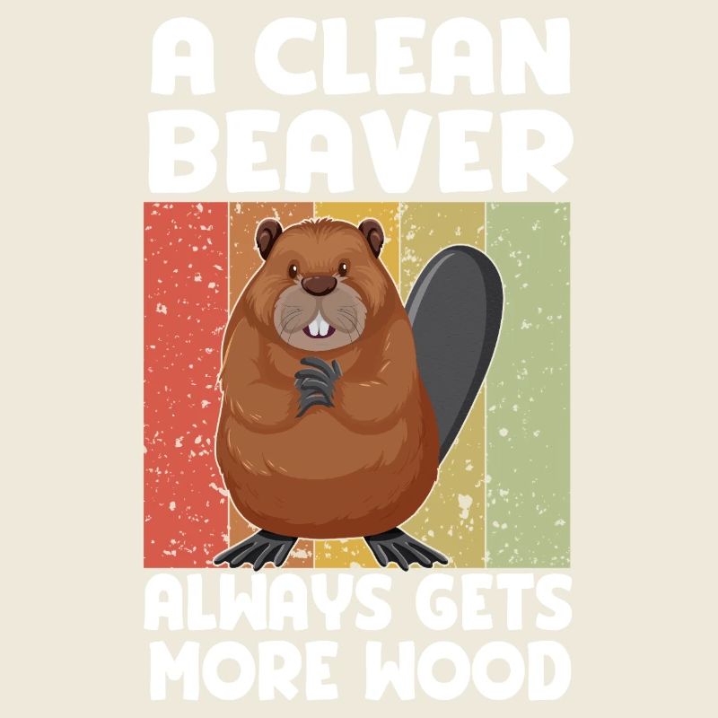 Sauberer Biber Holzspruch