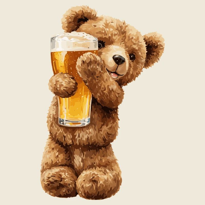 Bärchen mit Bierglas Bierchen Teddybär