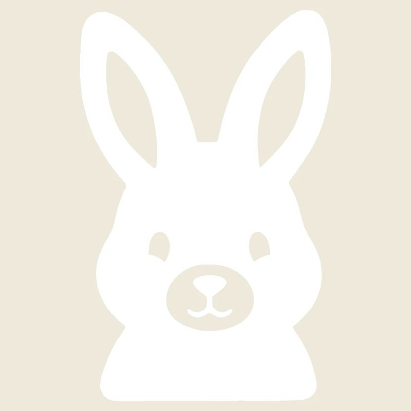 Cute Bunny Head Comic Clean Vector