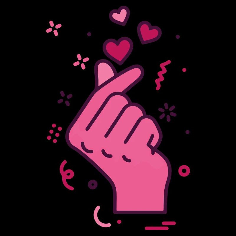 Kpop Musique coréenne Doigts mignons Cœur Amour Corée