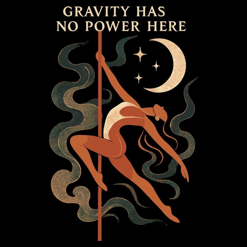 Schwebende Pole-Dance-Frau – Gravity has no power