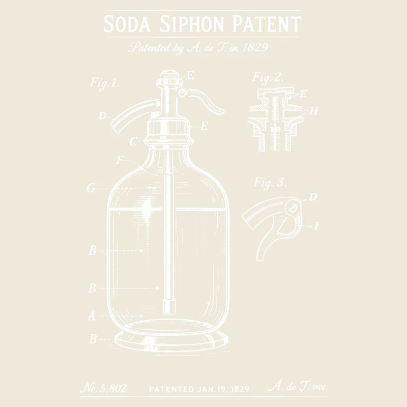 Plan de brevet pour siphon de soude