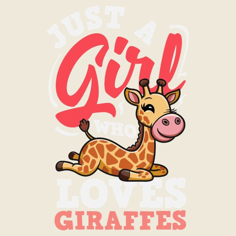 Mädchen das Giraffen liebt Süß