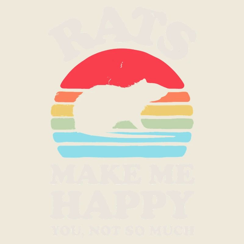 Rats Me rendent heureux Conception de coucher de soleil