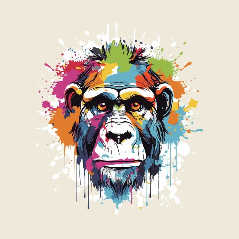 Affe Tier Pop Art Kopf