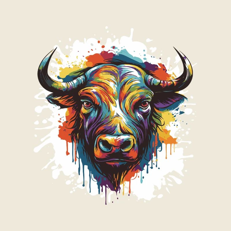 Bulle Tier Pop Art Kopf Taurus
