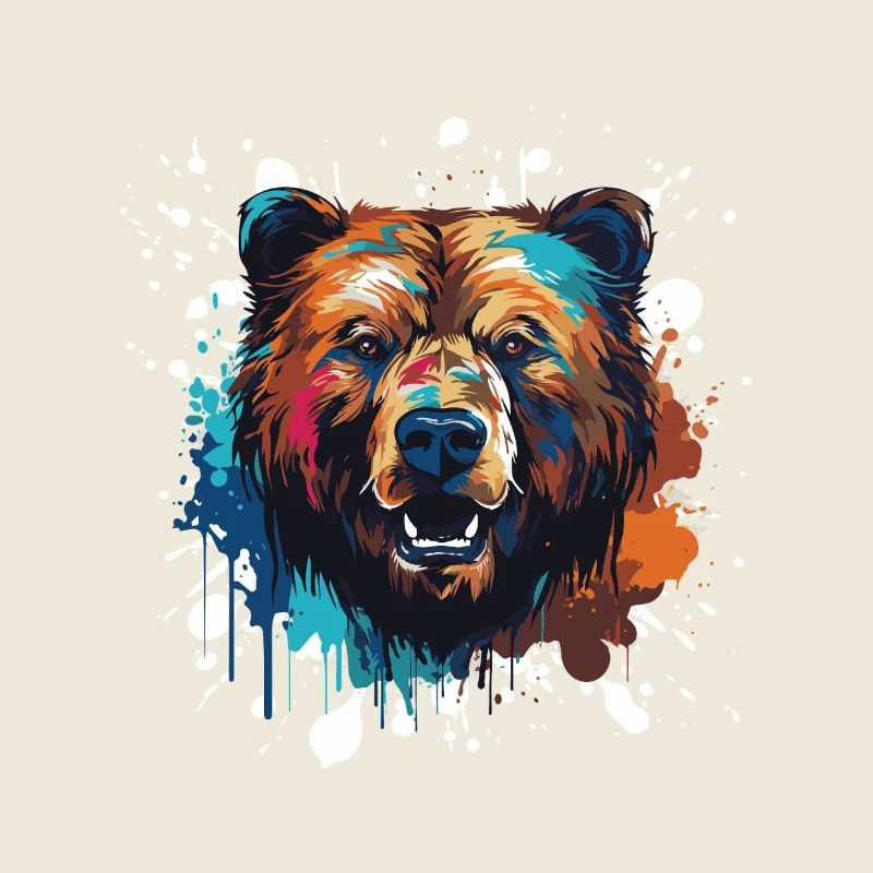 Bär Tier Pop Art Kopf