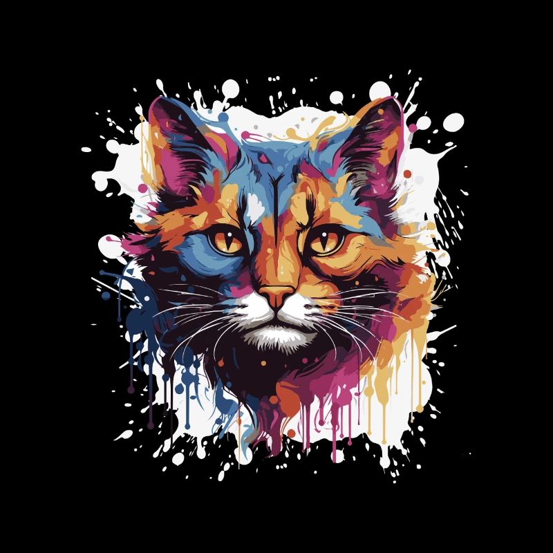 Katze Tier Pop Art Kopf