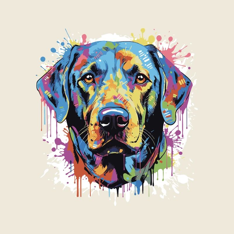Labrador Hund Tier Pop Art Kopf