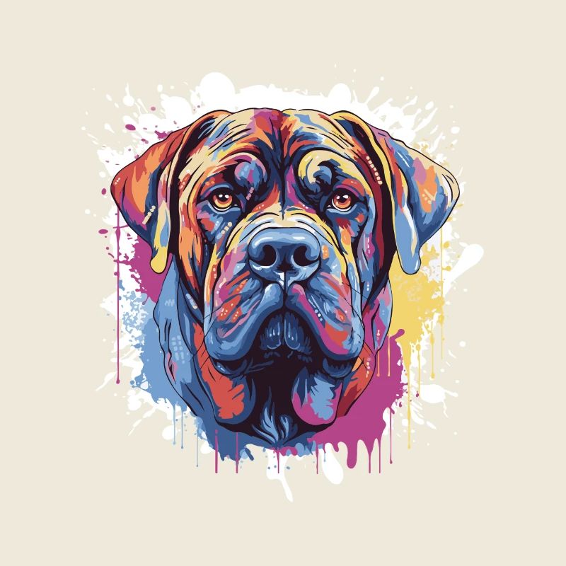 Mastiff Hund Tier Pop Art Kopf