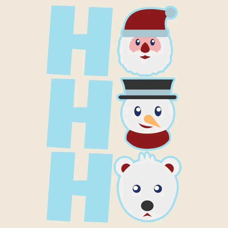 HoHoHo Funny Xmas Stuff Icon Santa Snowman & Bear