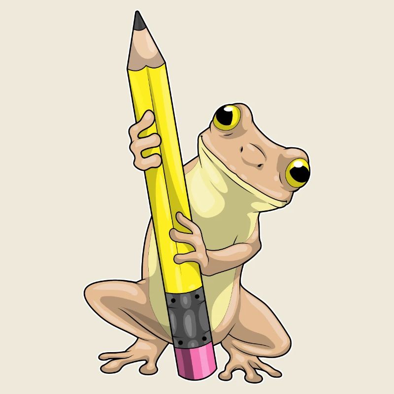 Grenouille élève crayon école