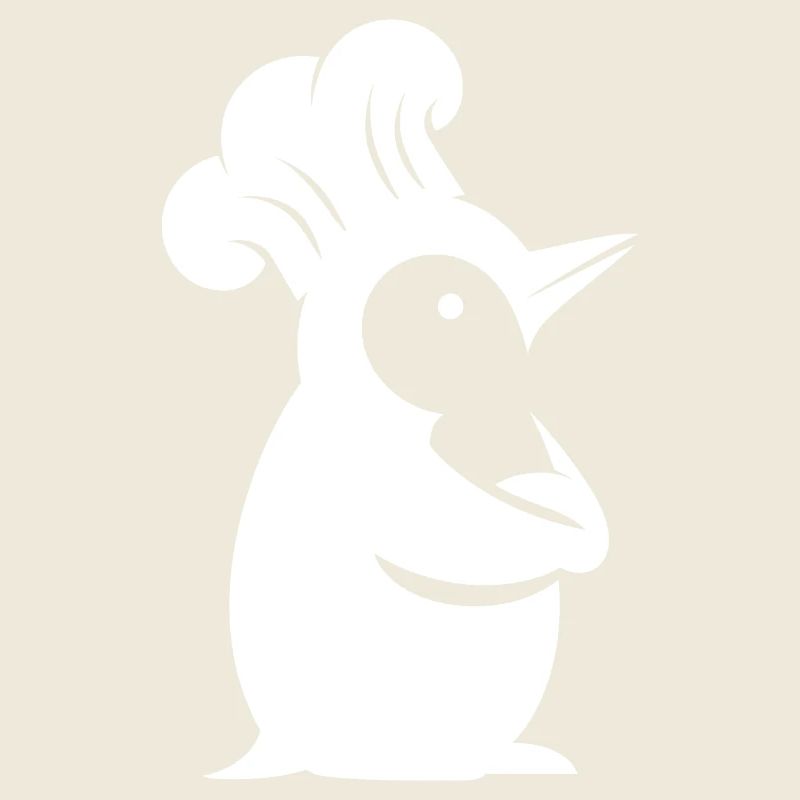 Penguin Chef Silhouette Minimalist Design