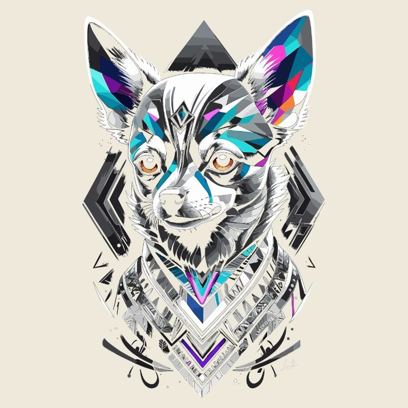 Blue geometric chihuahua dog