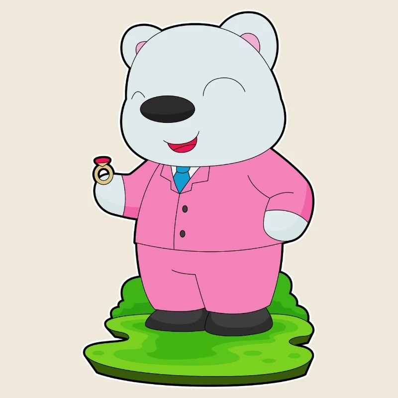 Eisbär Bräutigam Ehering Hochzeit