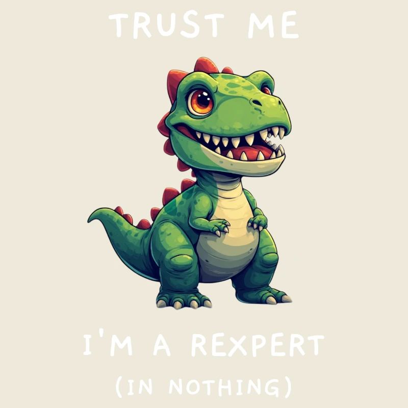 Lustiger T-Rex "Rexpert in Nichts" Spruch