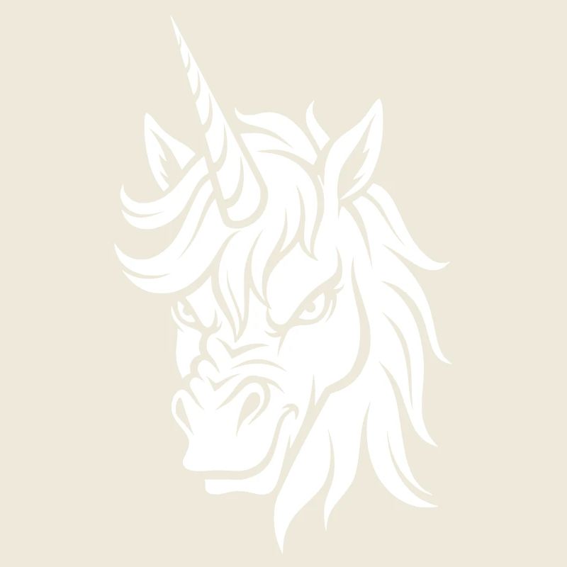 Evil Unicorn – Unicorn Head Black & White